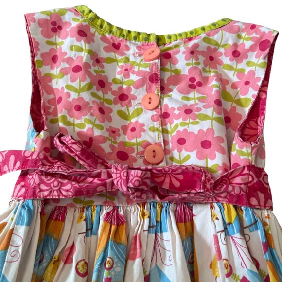 Jelly The Pug Iris Collection Abbey Birdhouse, Bird & Butterfly Print Dress 7 - Picture 6 of 6